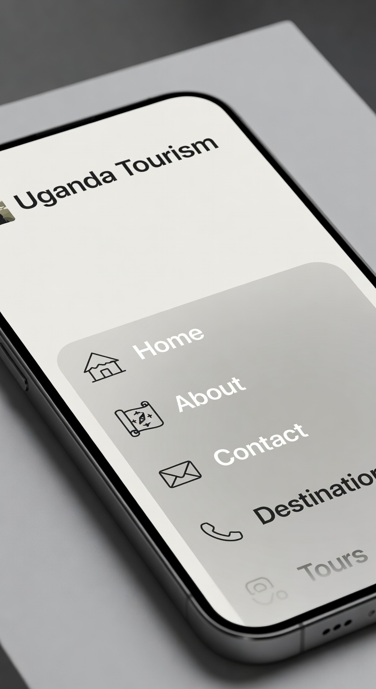 Tourist using mobile navigation app in Uganda