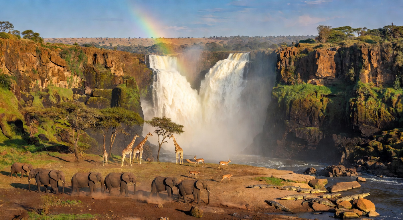 Murchison Falls cascading waters