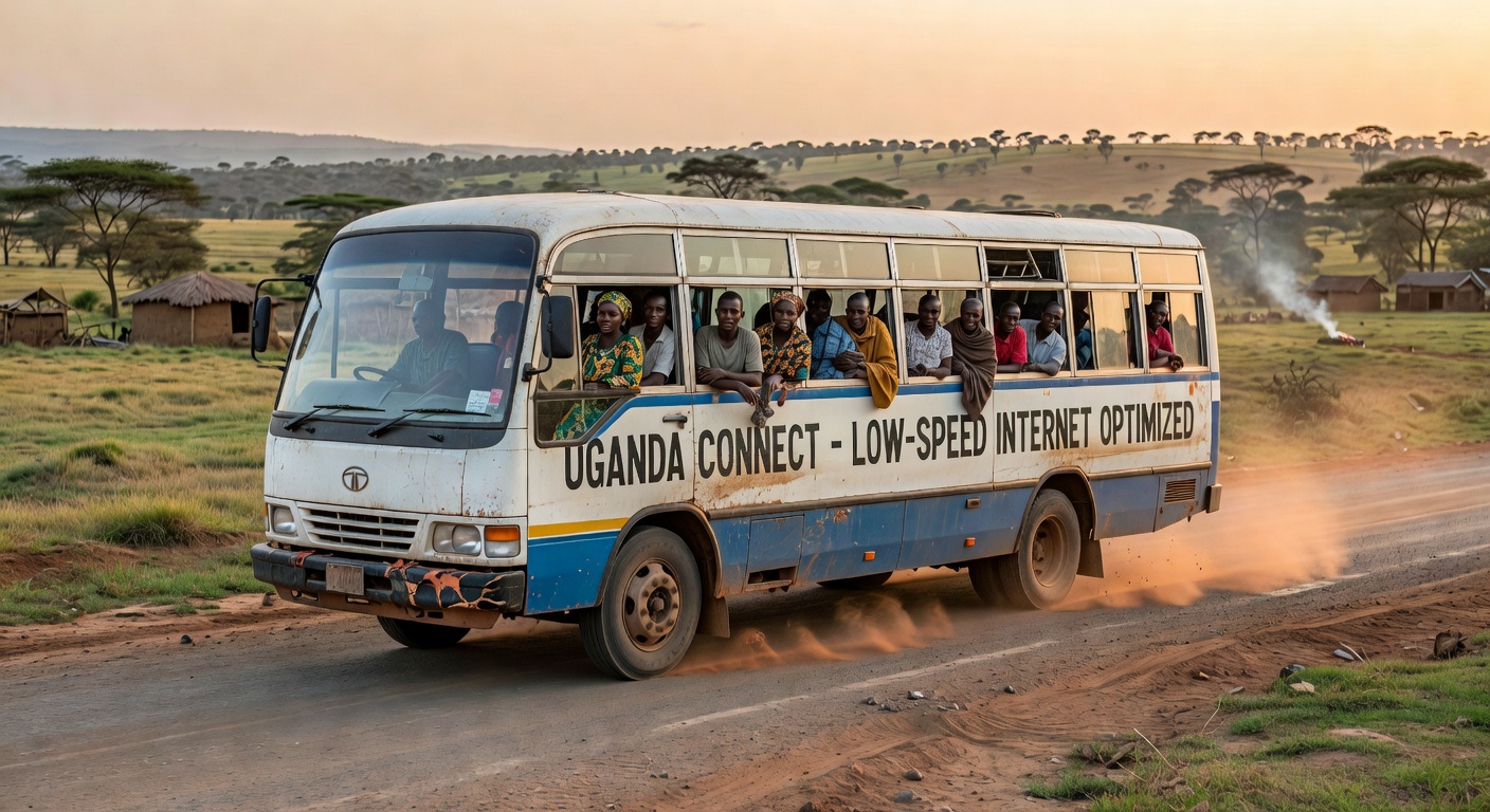 Rural Uganda transportation scene