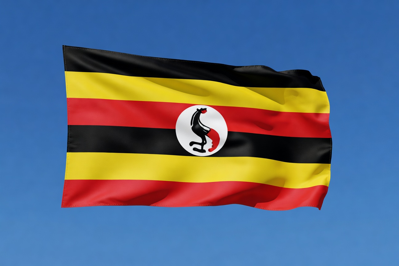 Ugandan flag waving proudly