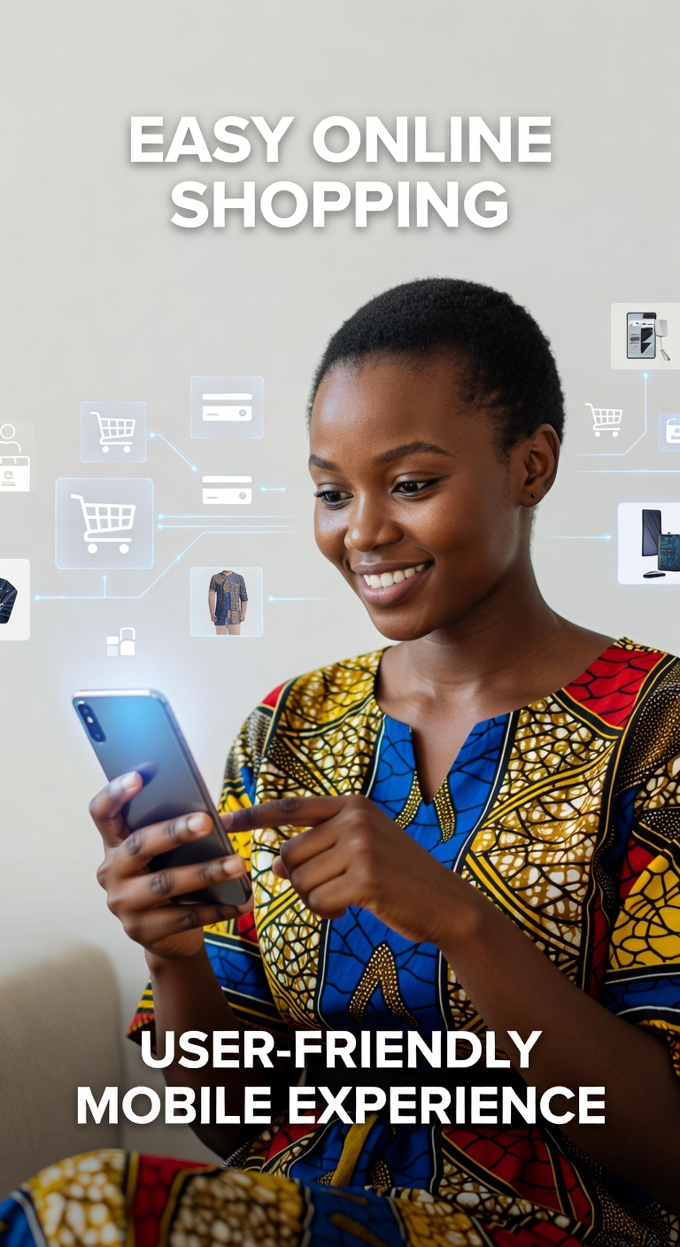 Young Ugandan using mobile phone for digital learning